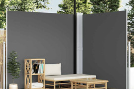 vidaXL Ištraukiama šoninė pertvara, antracito spalvos, 220x600cm