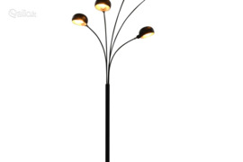 vidaXL Toršeras, juodos ir auksinės spalvos, 200cm, 5xE14 lemputės