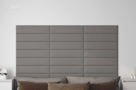 vidaXL Sienų plokštės, 12vnt., pilkos, 60x15cm, audinys, 1,08m²