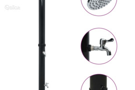 vidaXL Saulės energija šildomas dušas, juodos spalvos, 220cm, 20l