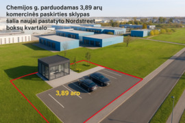Chemijos g. parduodamas 3,89 arų komercinės paskirties sklypas. Šalia naujai pastatyto „Nordstreet“ 