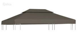 vidaXL Pavėsinės uždangalas, taupe, 4x3m, 310 g/m²