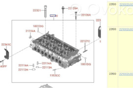 NEW OEM 221002U000 / HEAD ASSY-CYLINDER HYUNDAI/KIA  Variklio kodas D4FE