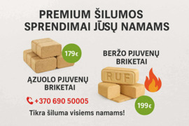 Granulės 225 eur , Ąžuolo briketai 199 eur