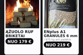Pjuvenų briketai,granules tiesiai iš gamintojo