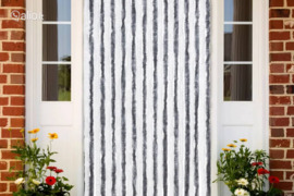 vidaXL Užuolaida nuo vabzdžių, pilka ir balta, 100x220 cm, šenilis