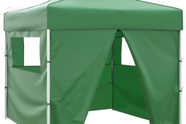 vidaXL Sulankstomas paviljonas, žalias, 3 x 3 m, 4 sienelės