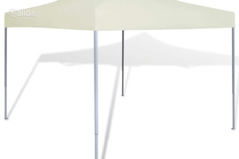 vidaXL Sulankstoma palapinė, kreminės spalvos, 3x3m