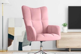 vidaXL Poilsio kėdė, rožinės spalvos, aksomas