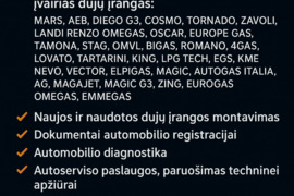 Automobiliu duju irangos remonto ir montavimo darbai.