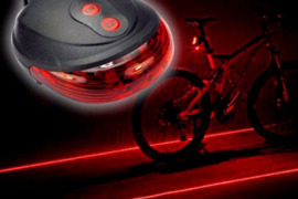 Lazerinis linijas piešiantis galinis žibintas dviračiui