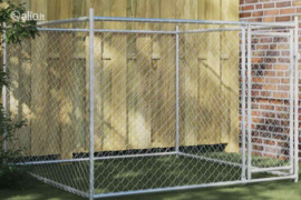 vidaXL Narvas šunims su durimis, pilkas, 2x2x1,5m, plienas