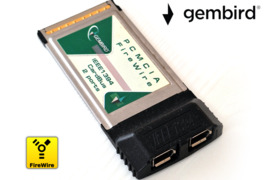 PCMCIA FireWire IEEE1394 korta Gembird, 2 portai