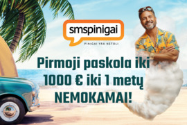 Pirmas kreditas iki 1000€ ir iki 12 mėn. nemokamai