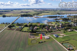 Parduodamas naujais statomas namas ir 2 sklypai su prūdu Sauginiuose, Šiaulių raj.