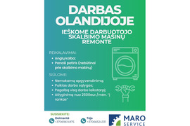 Darbas Olandijoje skalbimo mašinų remonte