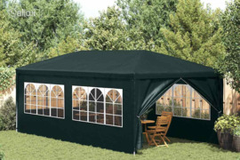 vidaXL Proginė palapinė, žalia, 3x9 m