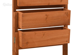 vidaXL Sulankstomas sodo lovelis, oranžinis, 60x14x75cm, eglės masyvas