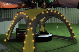 vidaXL Proginė palapinė su LED ir 4 sienomis, žalia, 3,6x3,6x2,3m