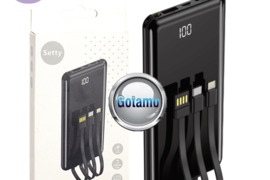10000mAh Setty išorinė baterija (Power Bank) su Type-C, Lightning laidais