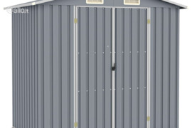 vidaXL Sodo pašiūrė, pilka, 205x129x183cm, galvanizuotas plienas