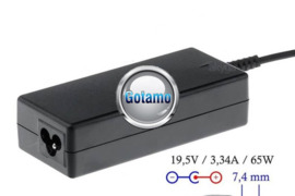 Nešiojamo kompiuterio kroviklis 19.5V 3.34A (65W) 7.4mm x 5.0mm Akyga