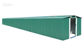 vidaXL Sodo pašiūrė, žalia, 257x990x181cm, galvanizuotas plienas
