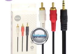 AUX 3.5mm į 2 RCA laidas 5 metrai Setty WWW.GOTAMO.LT