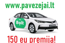 Tapk Bolt keleivių pavežėju Kaune, Vilniuje ir gauk 150 eu premiją