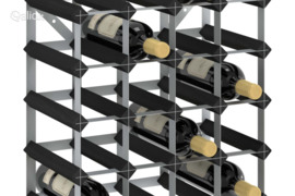 vidaXL Stovas vynui skirtas 20 butelių, juodas, pušies masyvas