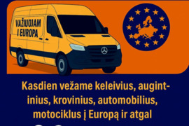 Keleivių*gyvūnų*siuntų*krovinių*motociklų*automobilių vežimas į Europą ir atgal