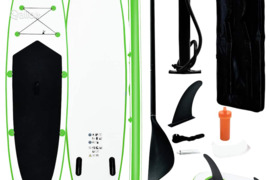 vidaXL Pripučiamos irklentės rinkinys, žalios ir baltos spalvos