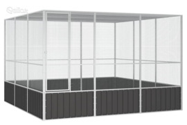 vidaXL Paukščių narvas, antracito, 302,5x324,5x211,5cm, plienas