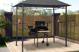 vidaXL Pavėsinė kepsninei, antracito spalvos, 240x150x255cm, plienas