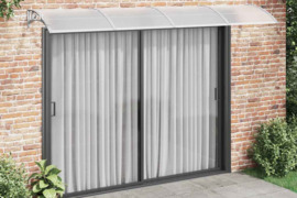 vidaXL Durų stogelis, pilkas, 350x100 cm, polikarbonatas