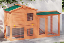 vidaXL Lauko narvelis triušiams, mediena