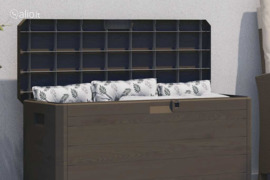 vidaXL Sodo daiktadėžė, ruda, 280l