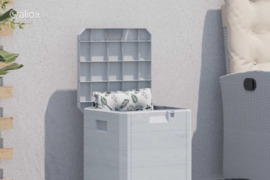 vidaXL Sodo daiktadėžė, šviesiai pilka, 90 l