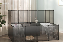 vidaXL Narvas mažiems gyvūnams, juodas, 143x107x93cm, PP ir plienas