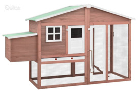 vidaXL Narvas viščiukams su lizdu, mokos ir baltas, eglės masyvas