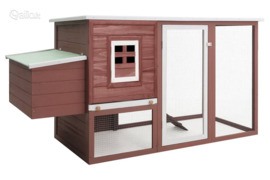 vidaXL Lauko narvas viščiukams-vištidė su lizdu, rudas, mediena