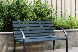 vidaXL Sodo suoliukas, pilkos spalvos, 120cm, mediena