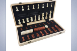 Magnetiniai šachmatai + šaškių rinkinys 39 x 39 cm