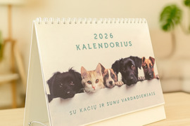 Šunų ir kačių vardadienių 2026 metų kalendorius- su meile visiems keturkojams