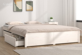 vidaXL Lovos rėmas su stalčiais, baltos spalvos, 160x200cm