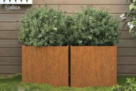 vidaXL Loveliai, 2vnt., 32x30x29cm, Corten plienas