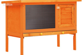 vidaXL Lauko narvelis triušiams,  1 aukšto, mediena