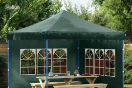 vidaXL Proginės palapinės šon. sien. su lang., 2 vnt., žalios, PE