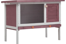 vidaXL Lauko narvas triušiams, rudos spalvos, mediena, 1 aukštas