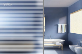 vidaXL Langų plėvelė, 0,9x5m, PVC, matinė, dryžuota